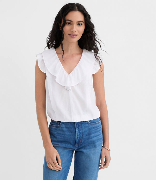 Ruffle V-Neck Top