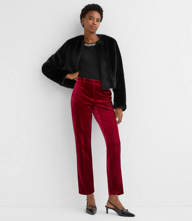 Petite Riviera Slim Pants in Velvet
