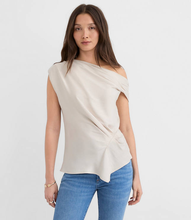Gathered One Shoulder Top