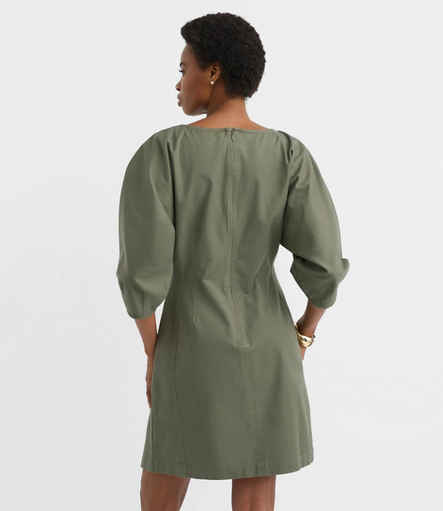 Petite Twill Seamed Mini Pocket Dress
