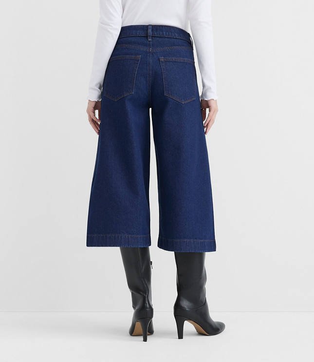 Rivete Petite Curvy High Rise Gaucho Jeans in Nova Wash