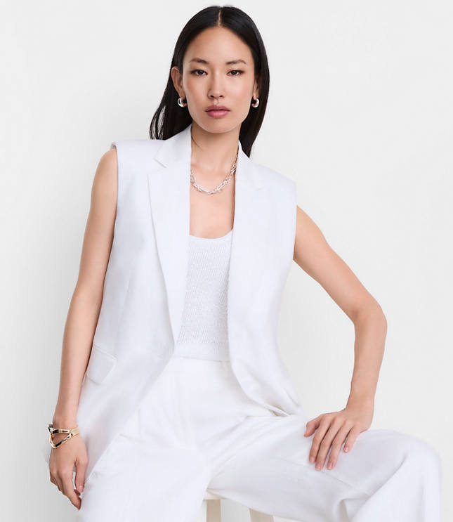 LOFT Versa Luxe Lyocell Linen Sleeveless Blazer