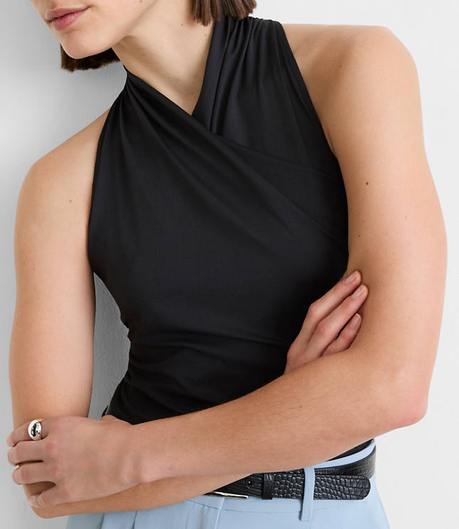 Petite LOFT Versa 360 Knit Crossover Halter Top