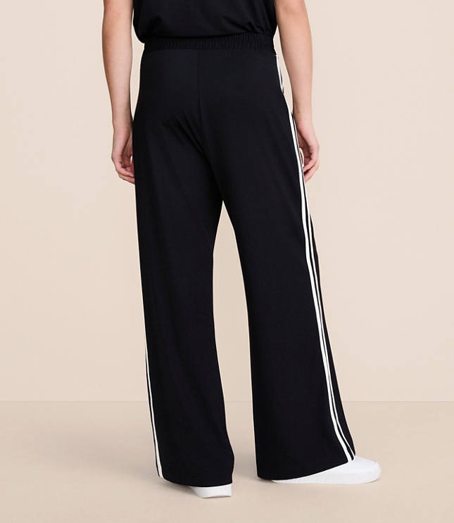 Petite Lou & Grey Double Stripe Pintucked Luvstretch Wide Leg Pants