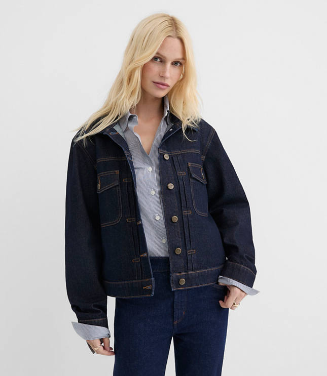Rivete Petite Denim Trucker Jacket in Nova Wash