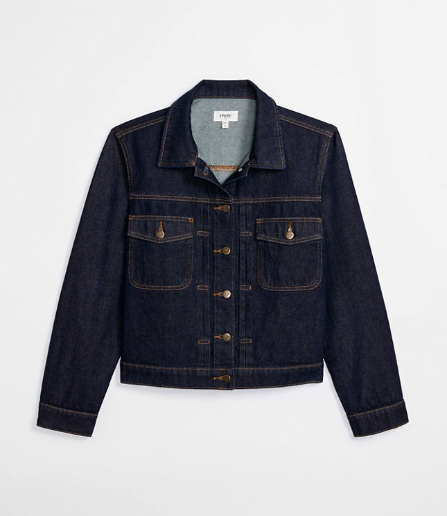 Rivete Petite Denim Trucker Jacket in Nova Wash