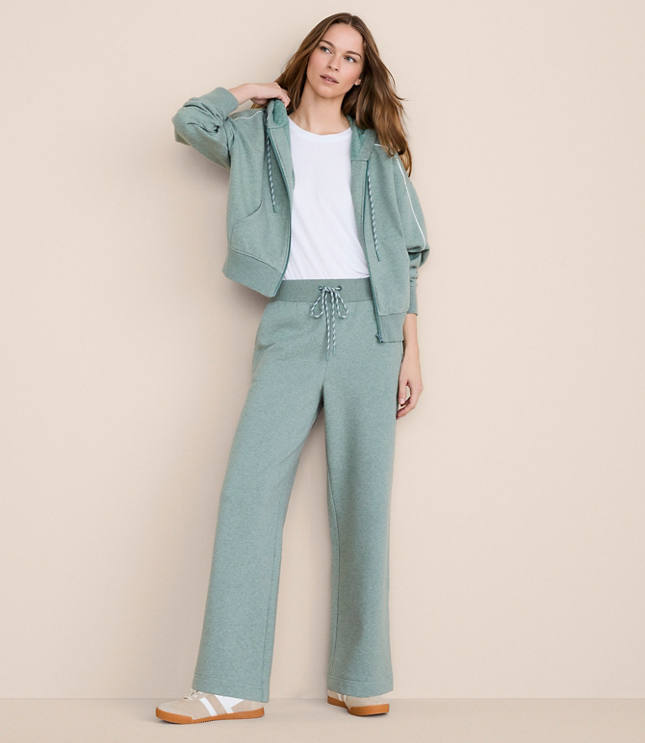 Lou & Grey Heathered Elite Fleece Wide Leg Sweatpants