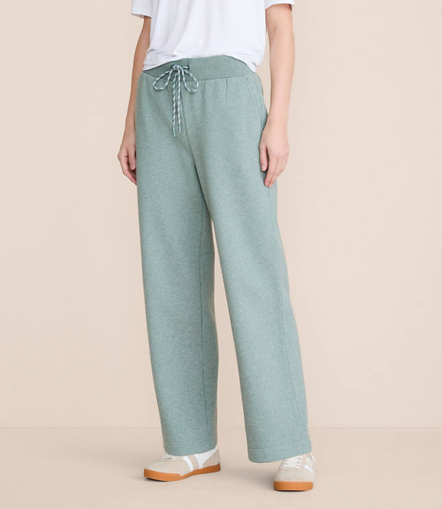 Lou & Grey Heathered Elite Fleece Wide Leg Sweatpants