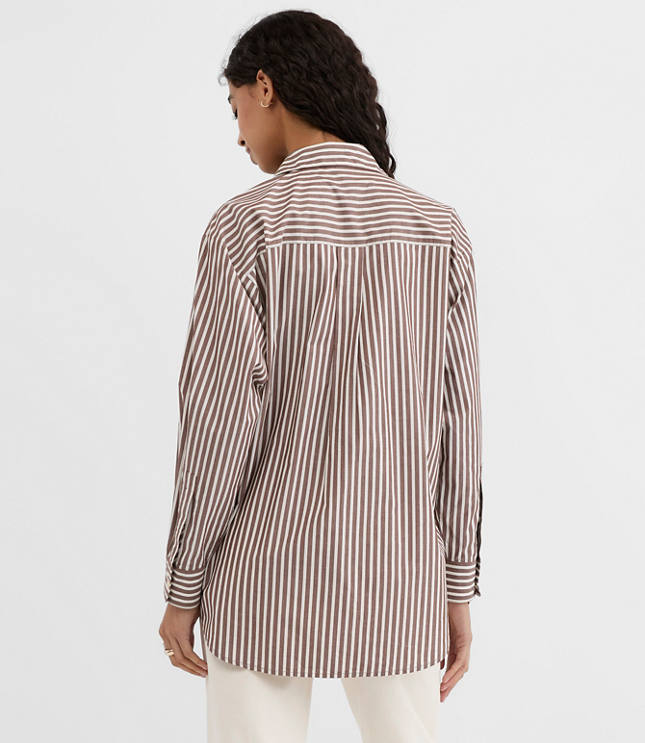 Striped Poplin Everyday Oversized Pocket Shirt