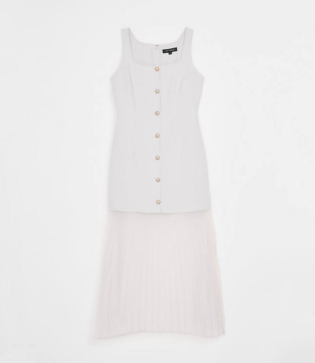 LOFT Versa Crepe Drape Mixed Media Maxi Dress