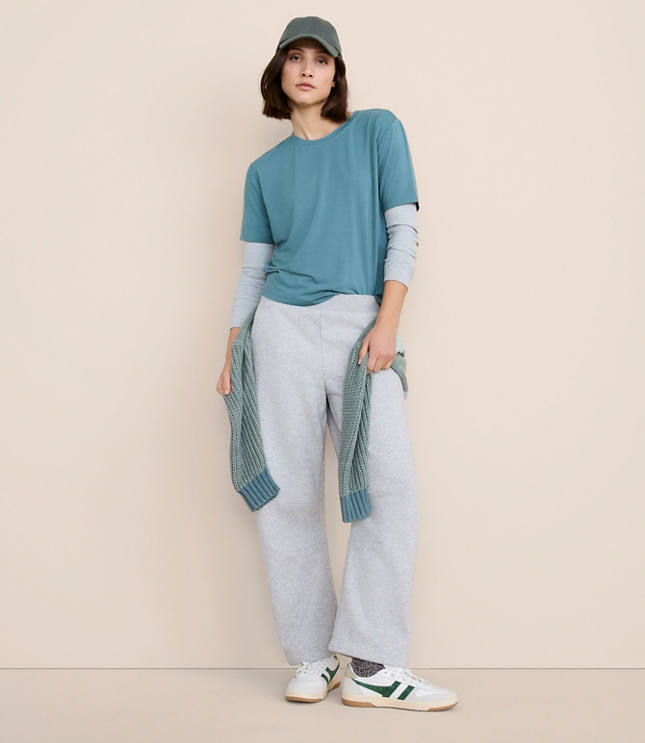 Petite Lou & Grey Heathered Elite Fleece Barrel Pants