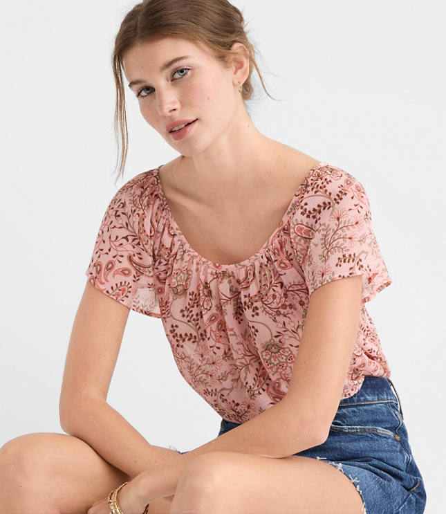 Paisley Flutter Sleeve Blouse carousel Product Image 1