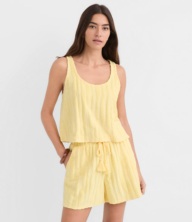 Petite LOFT Beach Striped Terry Tank Top