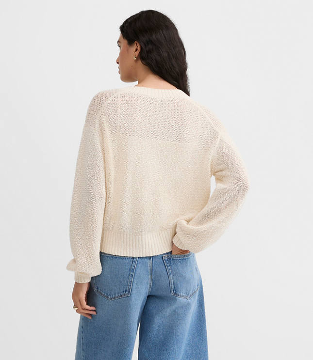 Petite Marled V-Neck Cardigan