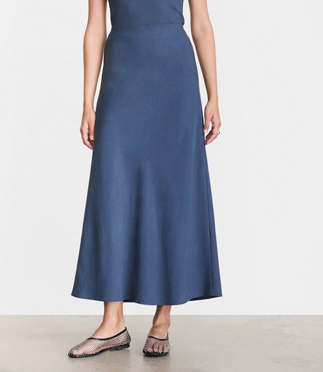 LOFT Versa Pure Spun Bias Maxi Skirt carousel Product Image 2