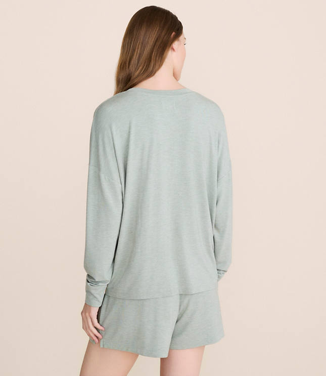 Lou & Grey Heathered Softened Modal Henley Pajama Top