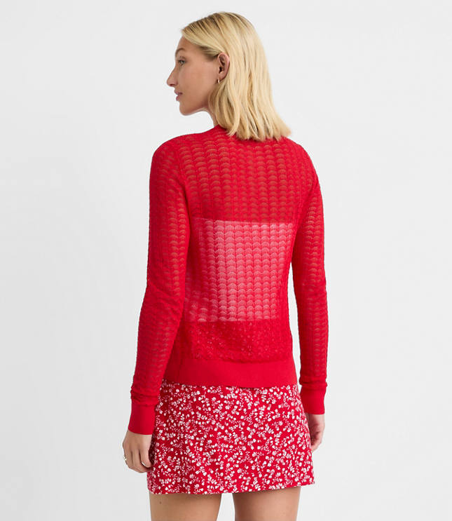 Scalloped Pointelle Cardigan