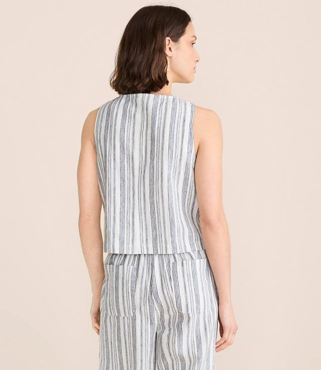 Lou & Grey Striped Linen Cotton Tie Vest