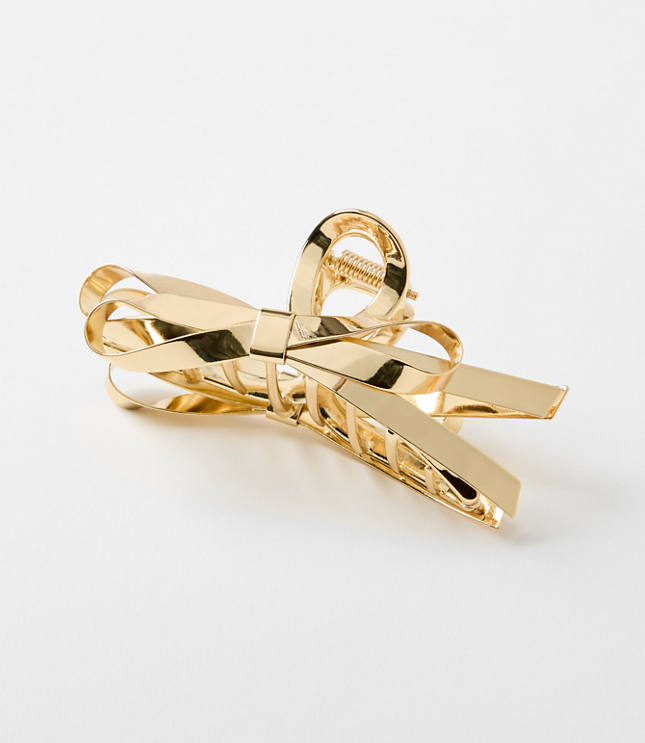 Metallic Bow Claw Hair Clip
