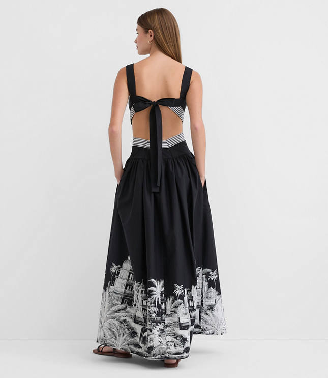 Petite LOFT Beach Casablanca Cutout Maxi Pocket Dress