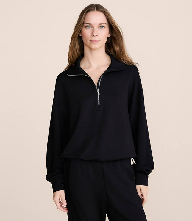 Petite Lou & Grey Cinched Scubasoft Half Zip Top