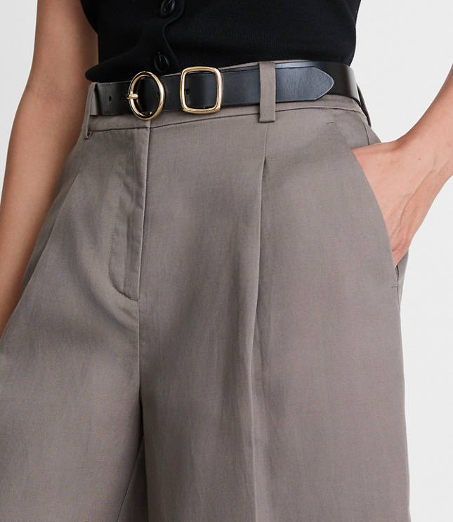 LOFT Versa Luxe Lyocell Wide Leg Bermuda Shorts carousel Product Image 4
