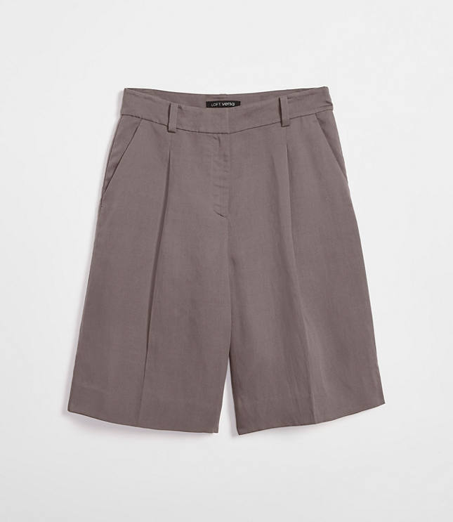 LOFT Versa Luxe Lyocell Wide Leg Bermuda Shorts carousel Product Image 5