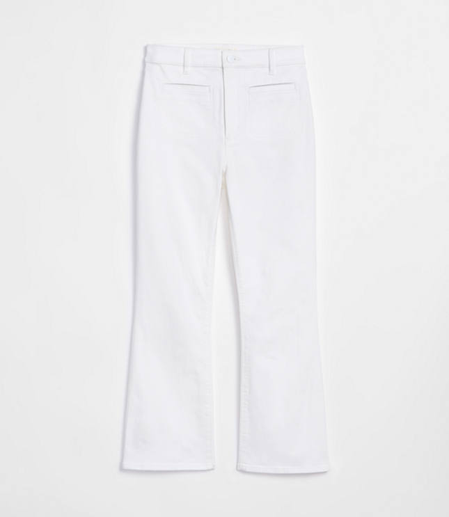 Rivete Welt Pocket High Rise Kick Crop Jeans in White