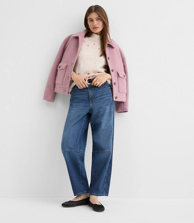 Bobble Mock Neck Sweater