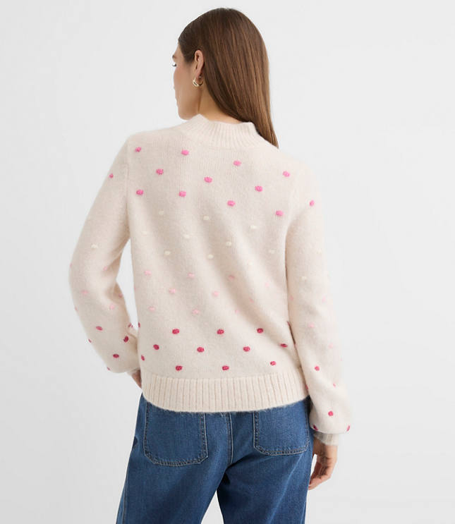 Bobble Mock Neck Sweater