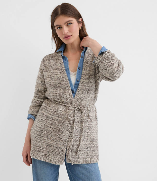Marled Belted Cardigan