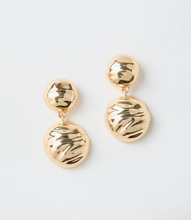 Oversized Molded Metal Drop Earrings
