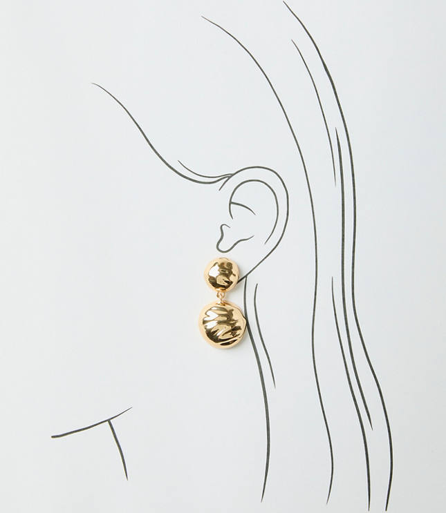 Oversized Molded Metal Drop Earrings