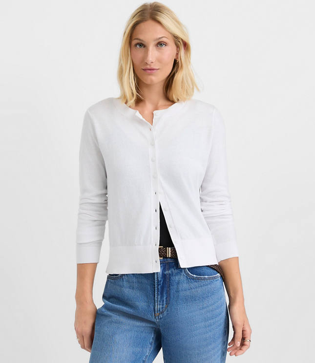 Petite Modern Crew Neck Cardigan carousel Product Image 2