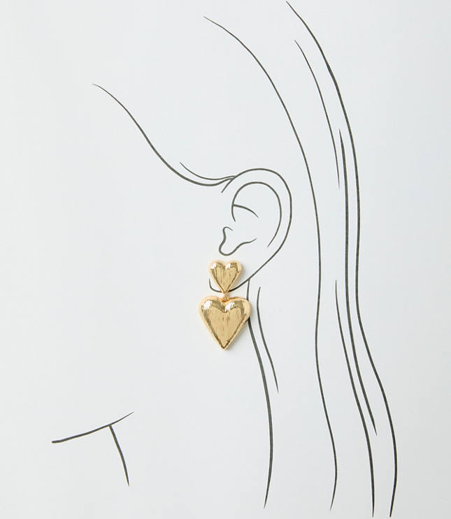 Brushed Heart Statement Earrings