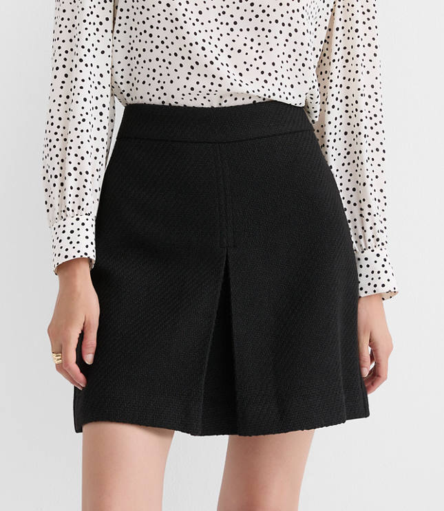 Petite Front Pleated Mini Skirt