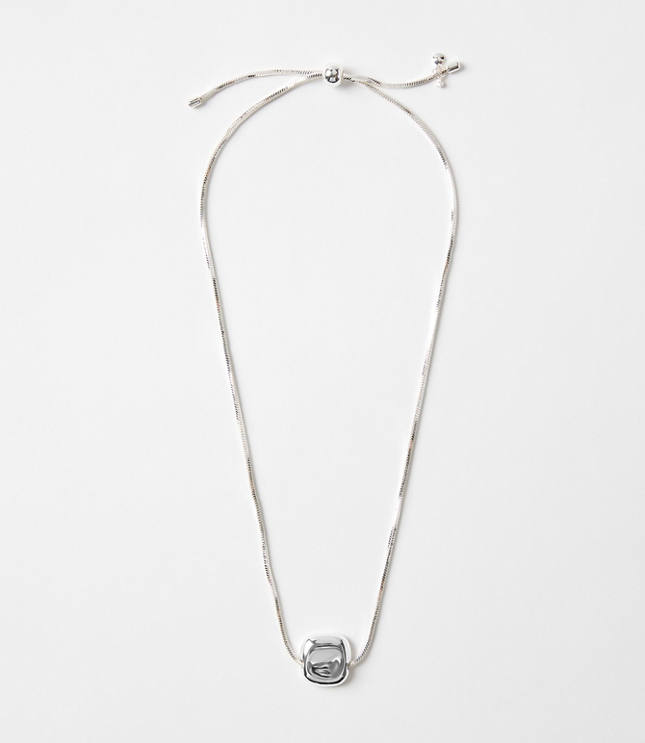 Oversized Bean Pull Tie Pendant Necklace