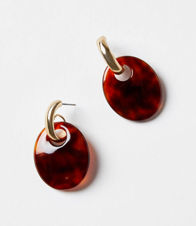 Marbleized Resin Drop Statement Earrings