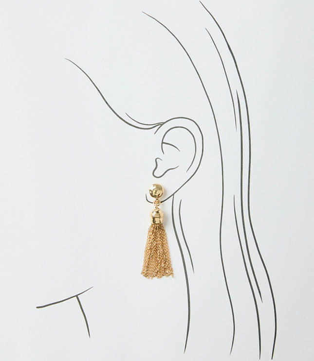 Metal Tassel Drop Earrings