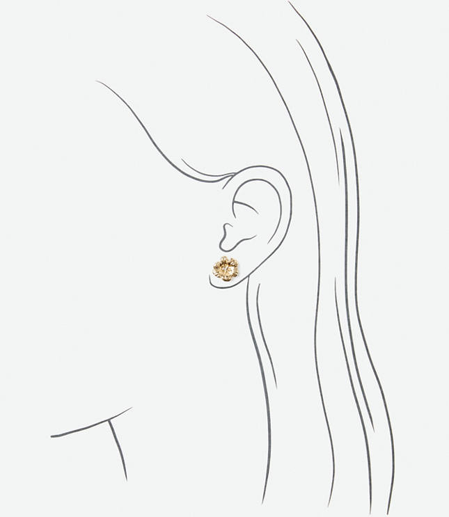 Metal Flower Stud Earrings