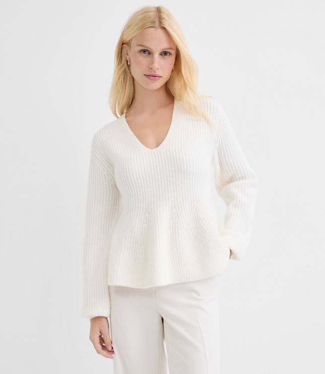 Ribbed Peplum Sweater