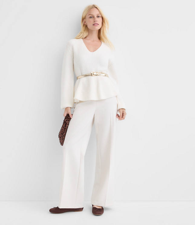 Ribbed Peplum Sweater