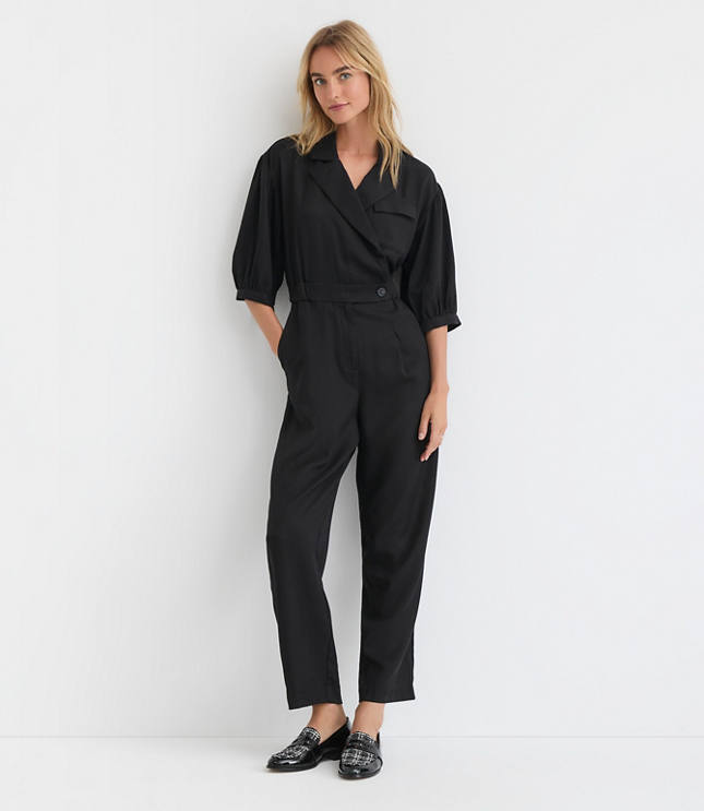 Petite Lapel Jumpsuit