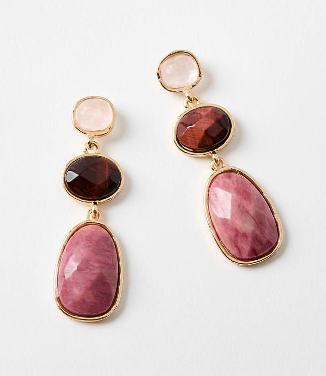 Mixed Triple Drop Earrings