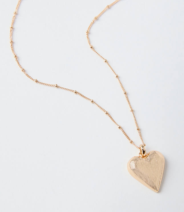 Brushed Heart Pendant Necklace
