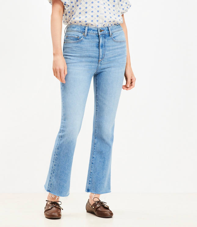 Petite Curvy Fresh Cut High Rise Kick Crop Jeans Authentic Light Indigo Wash