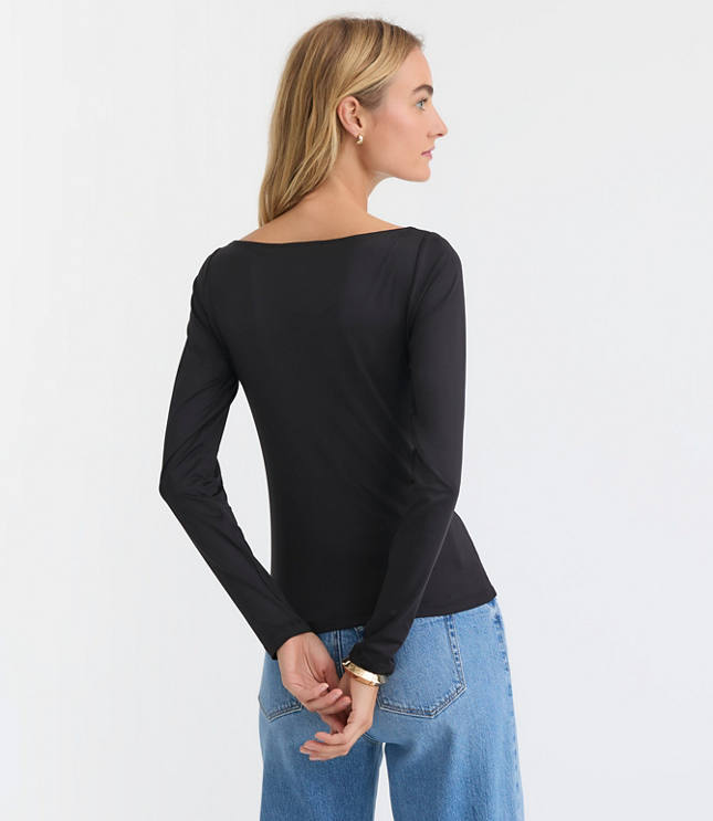 Ruched Boatneck Top