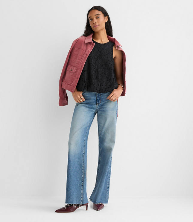 Petite Lace Bubble Shell