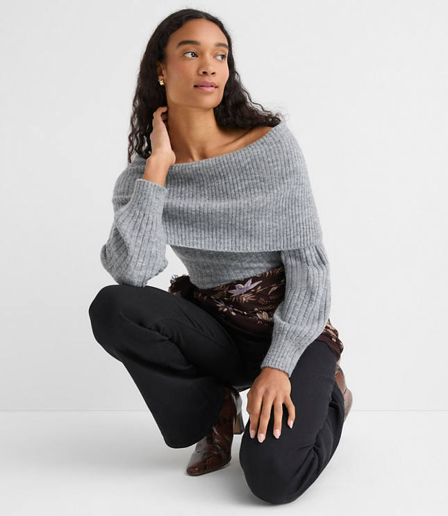 Ribbed Off The Shoulder Sweater