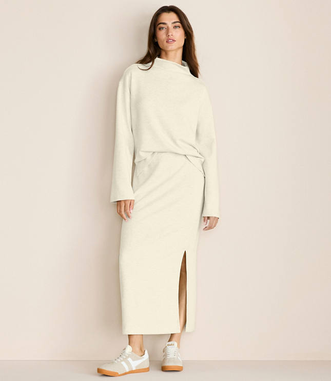 Petite Lou & Grey Heathered Scubasoft Column Maxi Skirt
